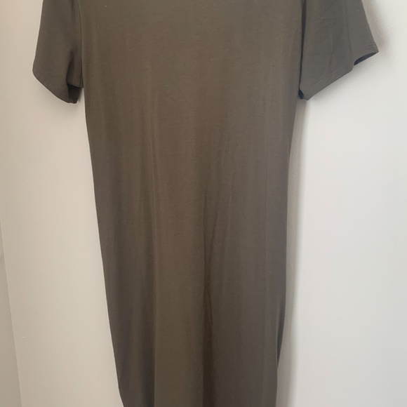 NWT Theory Knot Tee Dress In Faded Army Green - Picture 4 of 6